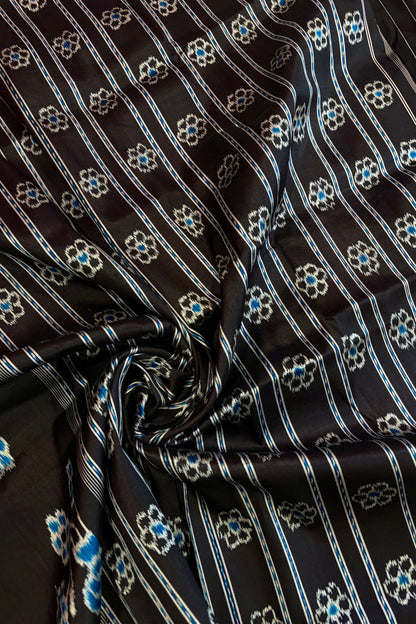 Exclusive Odisha Ikkat Pure Silk Saree- Black