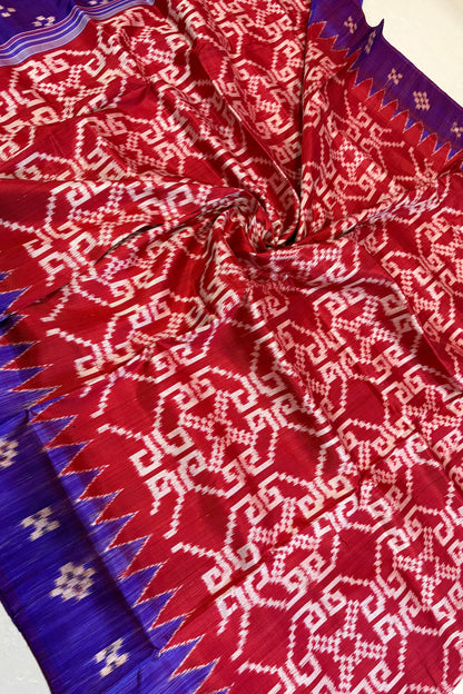 Exclusive Odisha Ikkat Pure Silk Saree- Red