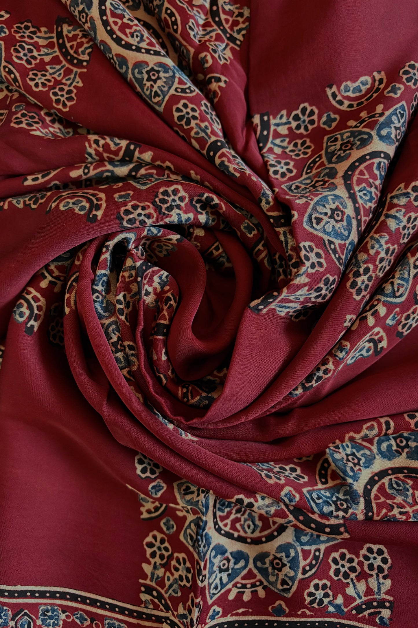 Ajrakh on Modal- Maroon