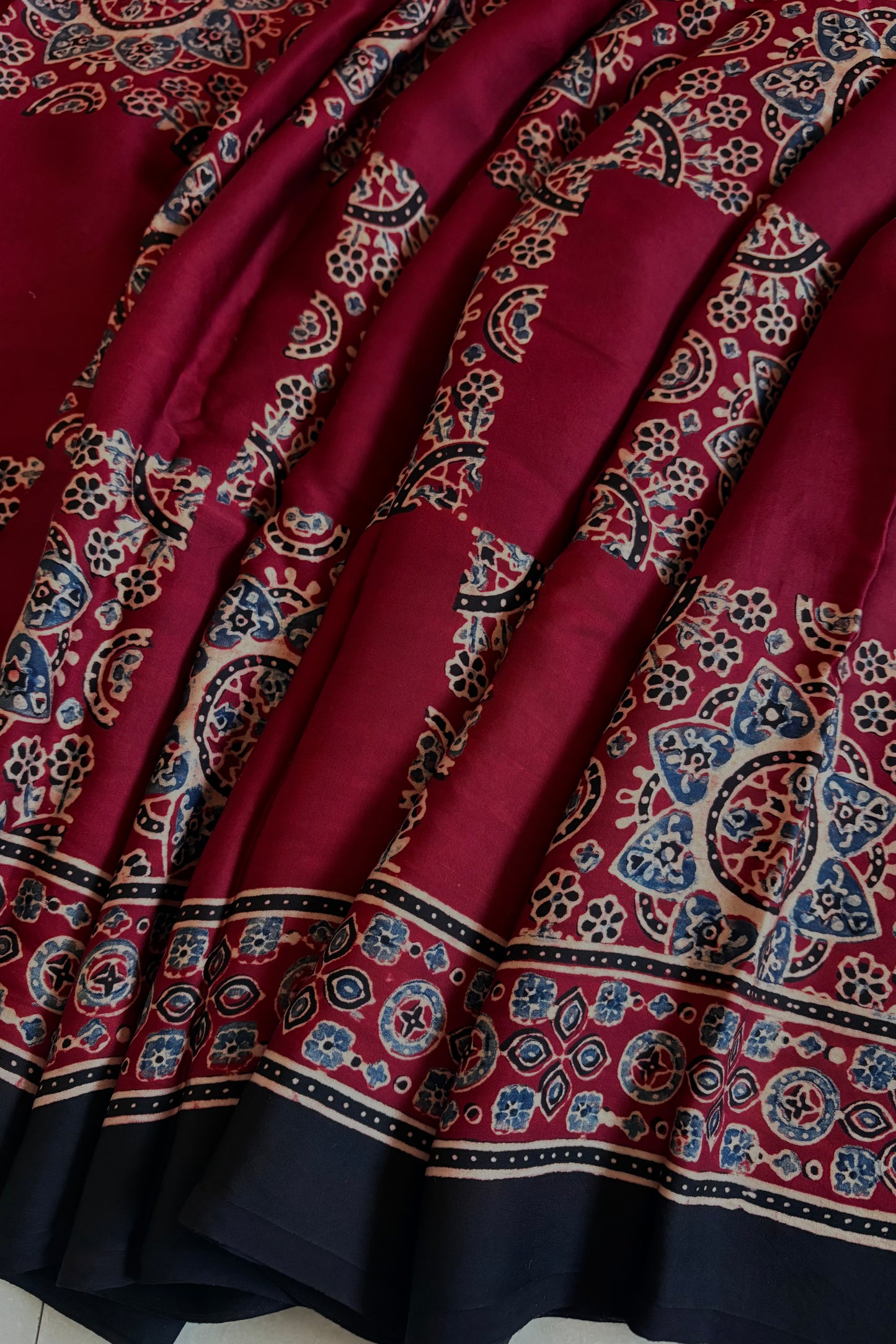 Ajrakh on Modal- Maroon