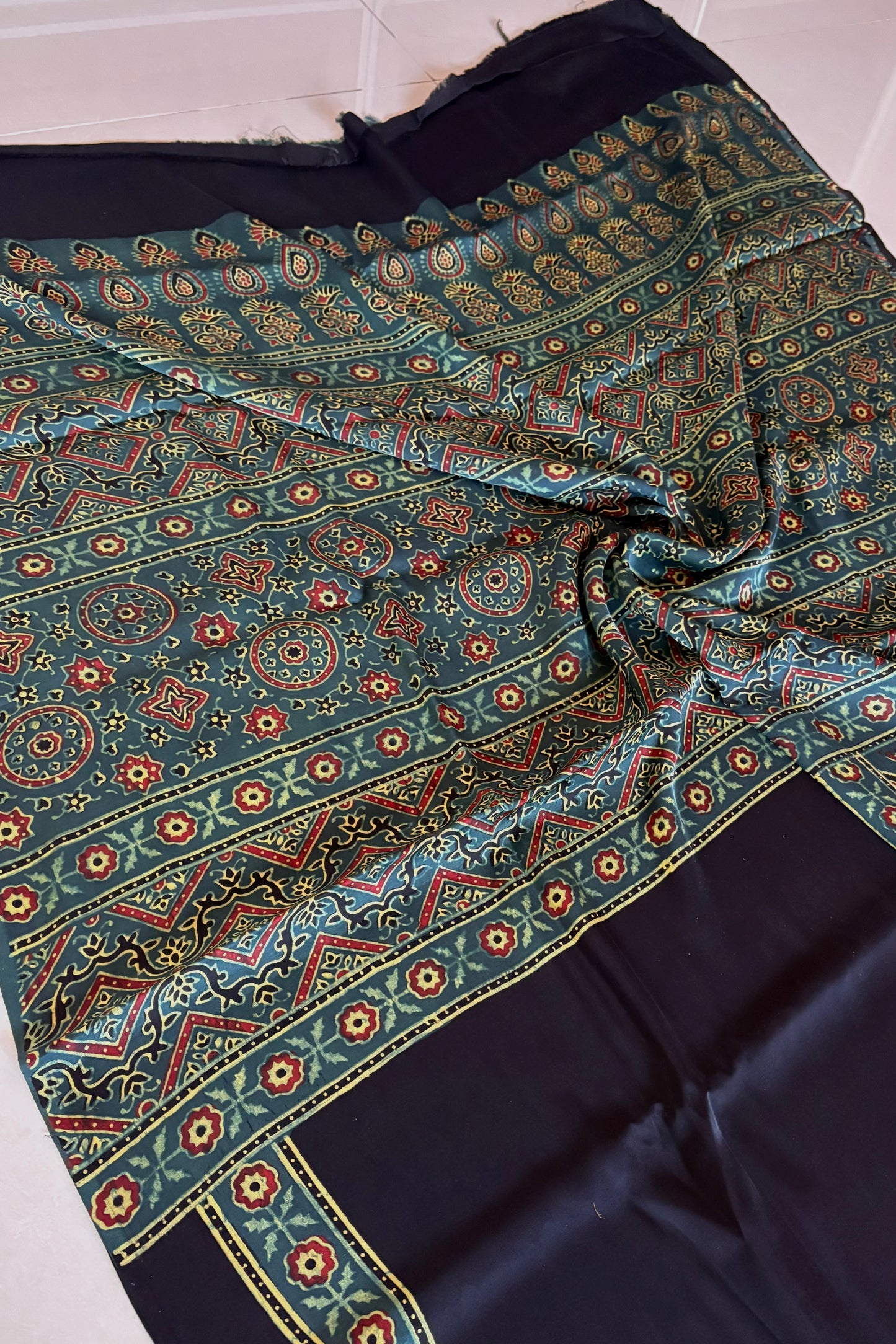 Ajrakh on Modal- Black and Green