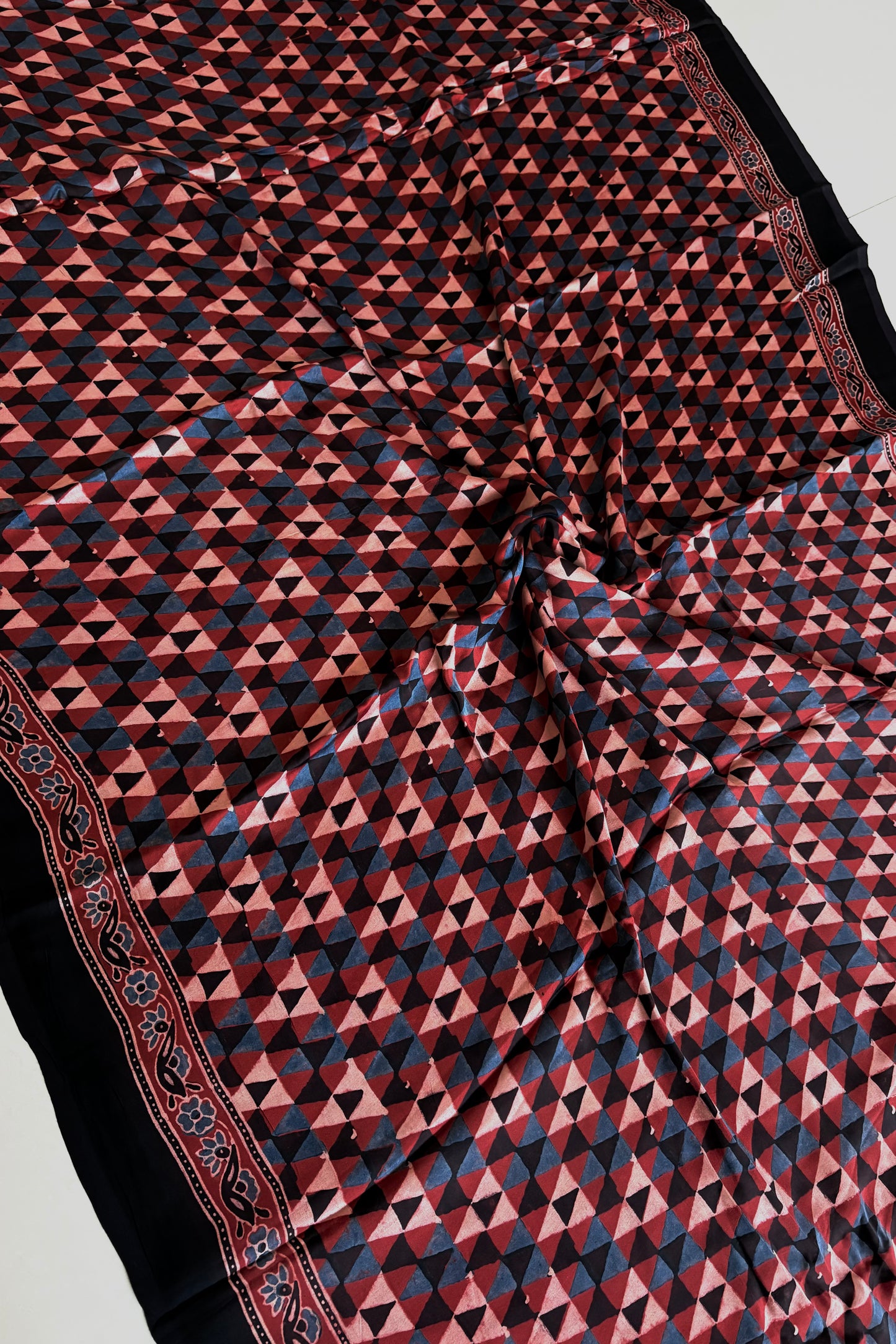 Ajrakh on Modal- Red-Indigo-Black
