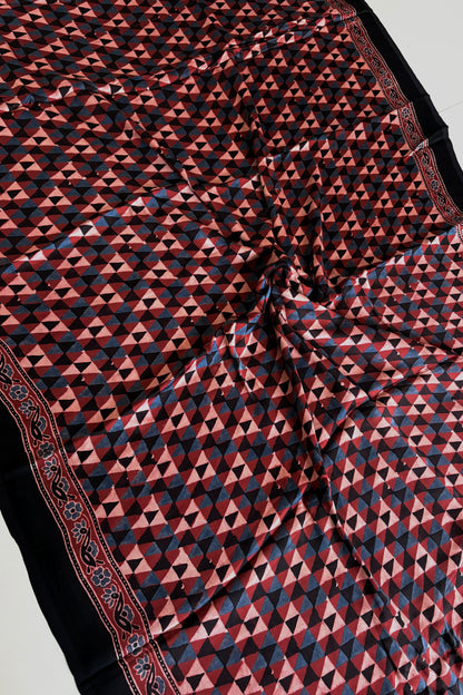 Ajrakh on Modal- Red-Indigo-Black