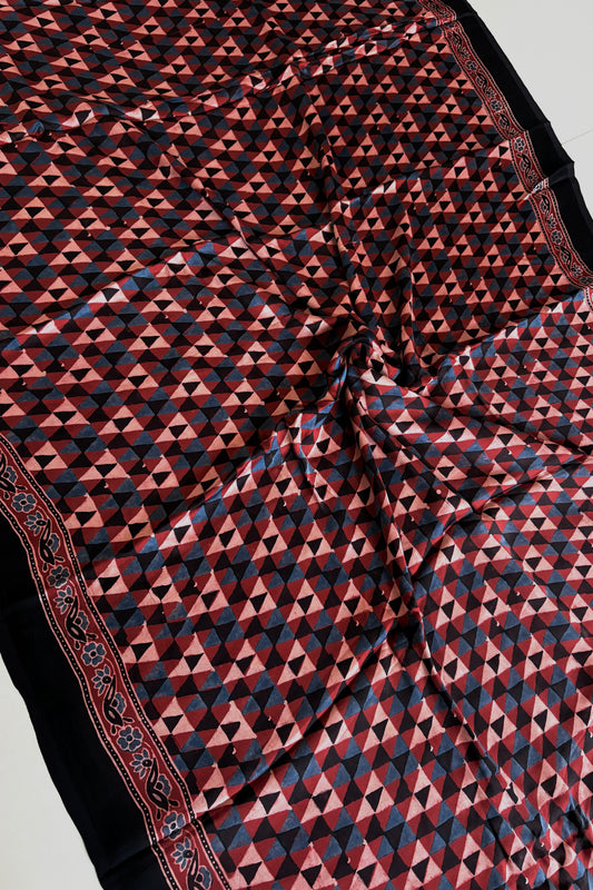 Ajrakh on Modal- Red-Indigo-Black