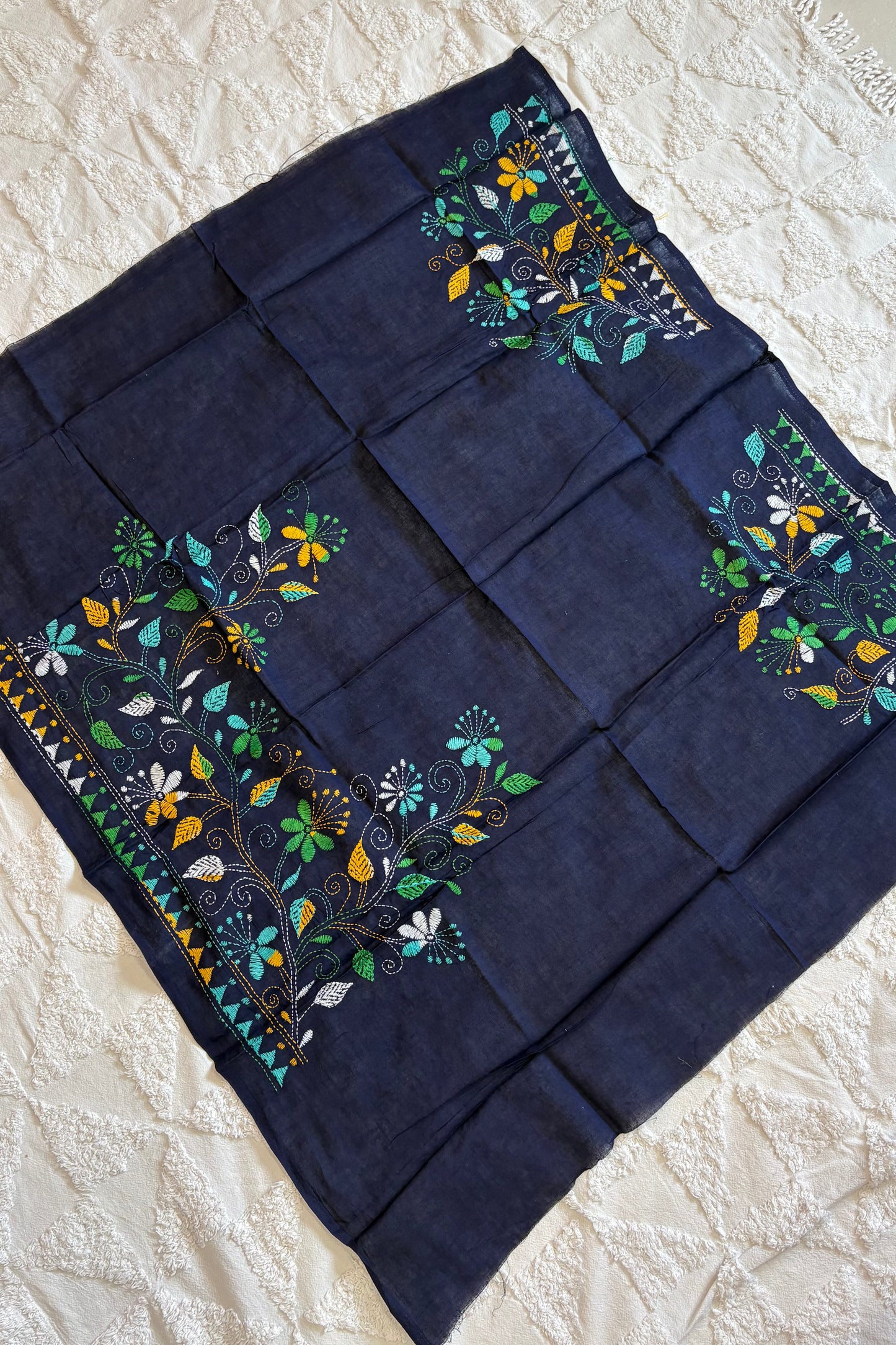 Cotton Kantha Work Blouse Piece- Code 4