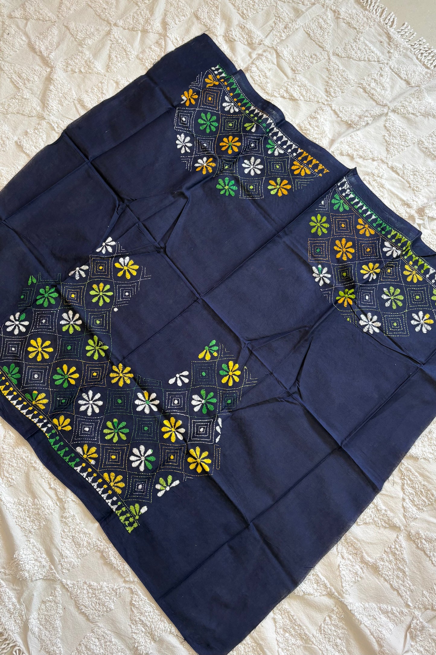 Cotton Kantha Work Blouse Piece- Code 5