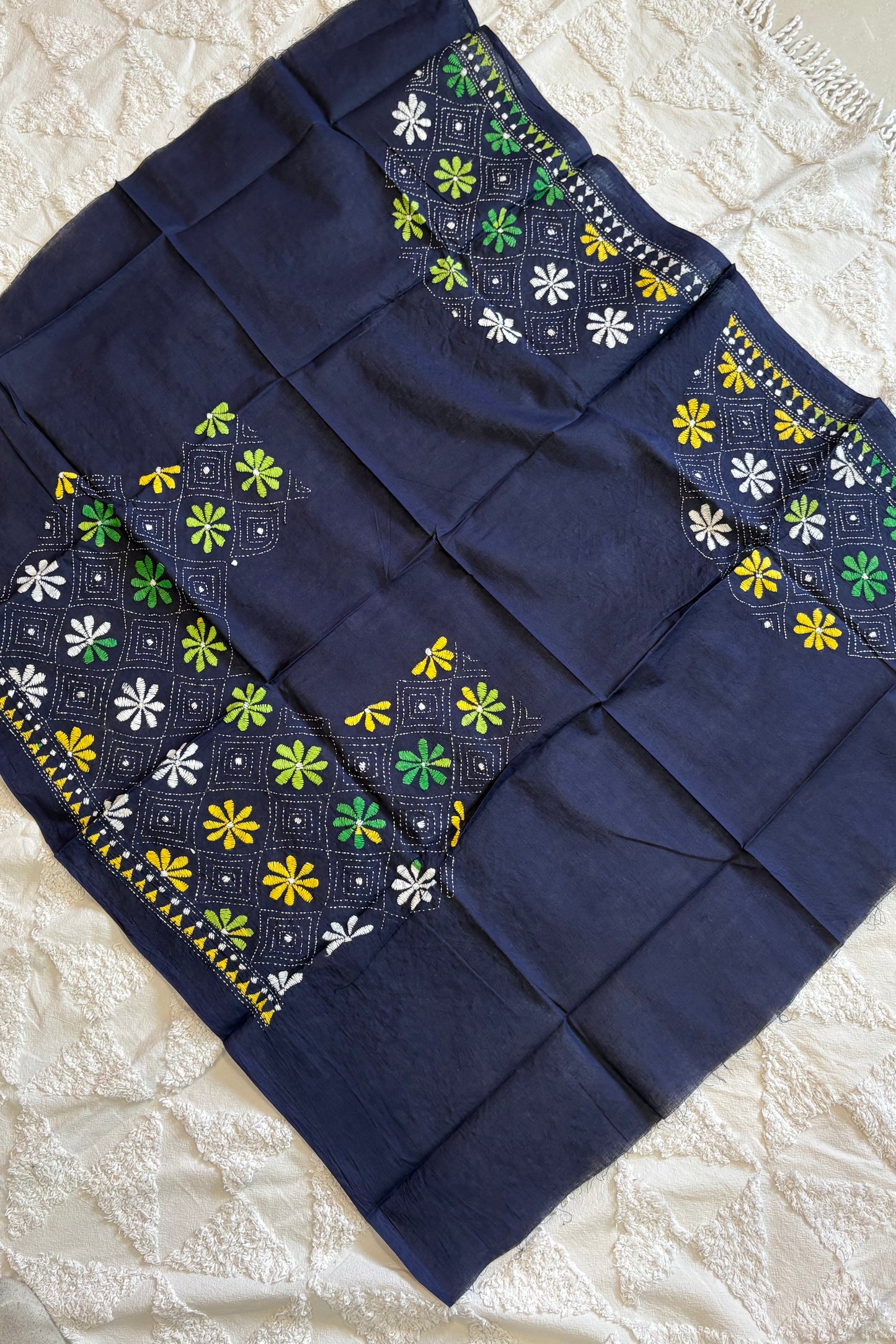 Cotton Kantha Work Blouse Piece- Code 7