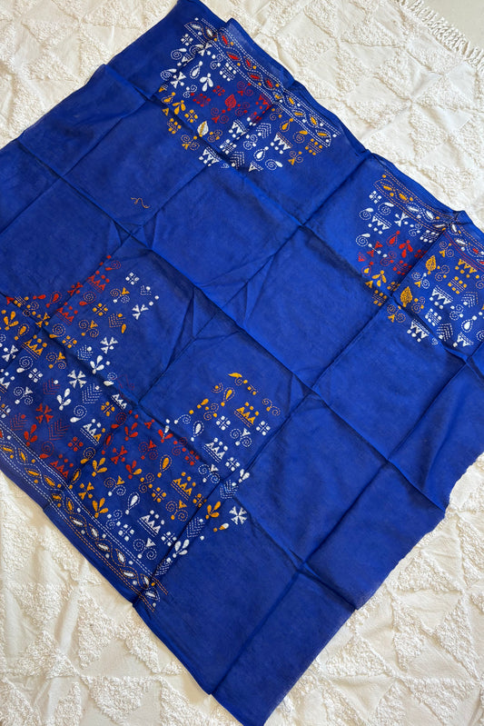 Cotton Kantha Work Blouse Piece- Code 14