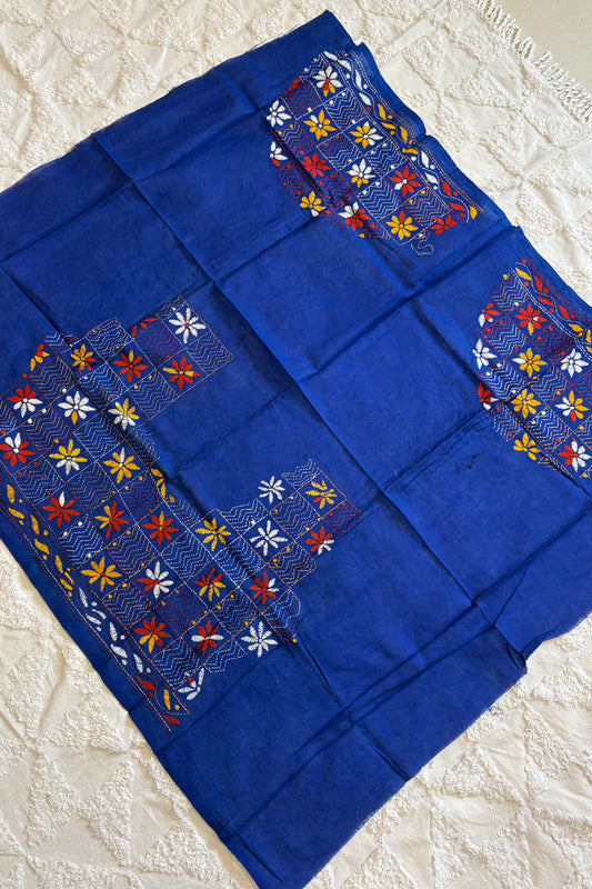 Cotton Kantha Work Blouse Piece- Code 3