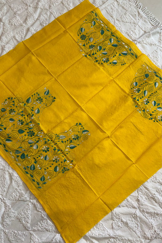 Cotton Kantha Work Blouse Piece- Code 32