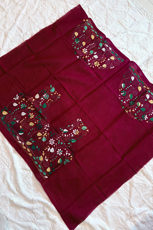 Cotton Kantha Work Blouse Piece- Code35