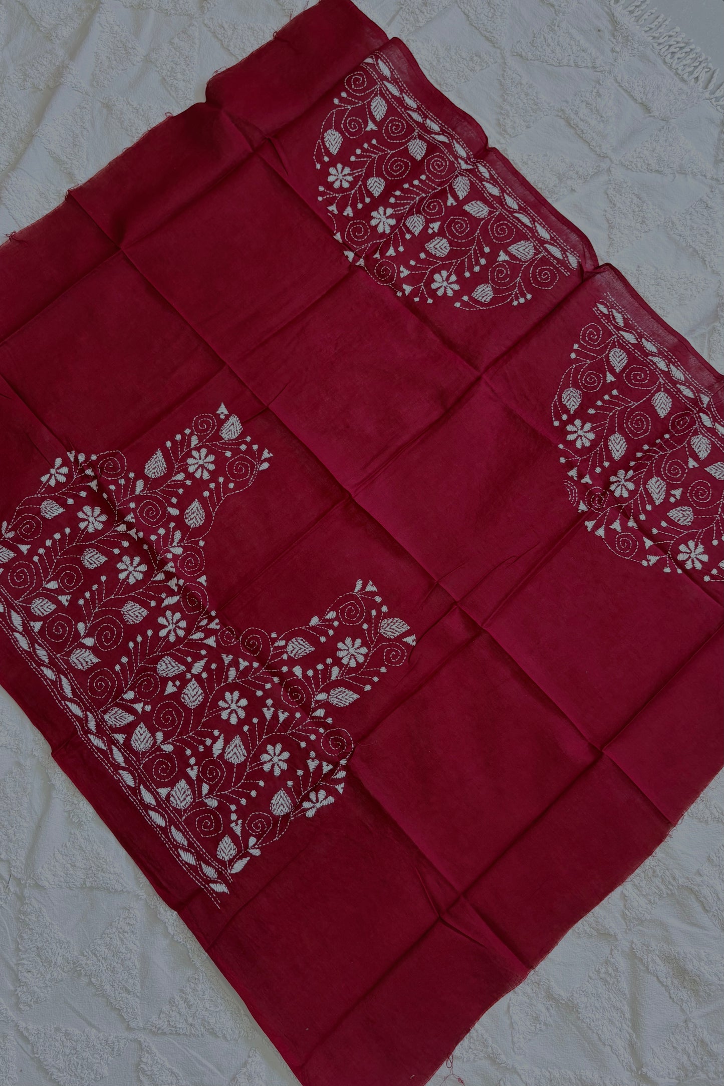 Cotton Kantha Work Blouse Piece- Code 43