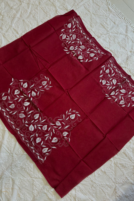 Cotton Kantha Work Blouse Piece- Code 40