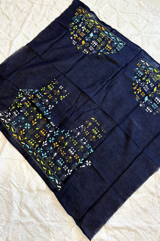 Cotton Kantha Work Blouse Piece- Code 13