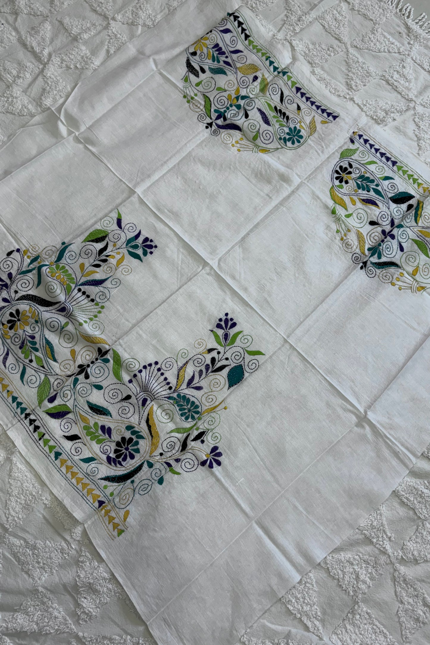 Cotton Kantha Work Blouse Piece- Code 2