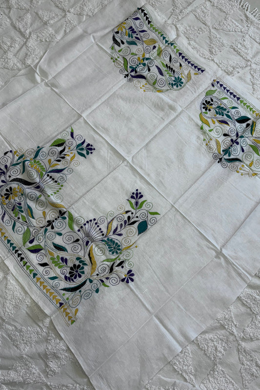 Cotton Kantha Work Blouse Piece- Code 2