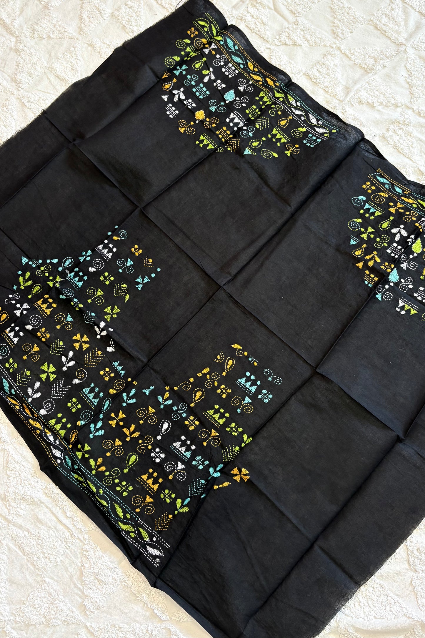 Cotton Kantha Work Blouse Piece- Code 20