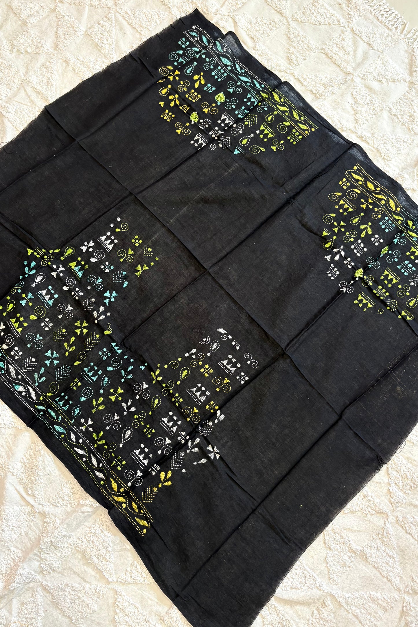 Cotton Kantha Work Blouse Piece- Code 21
