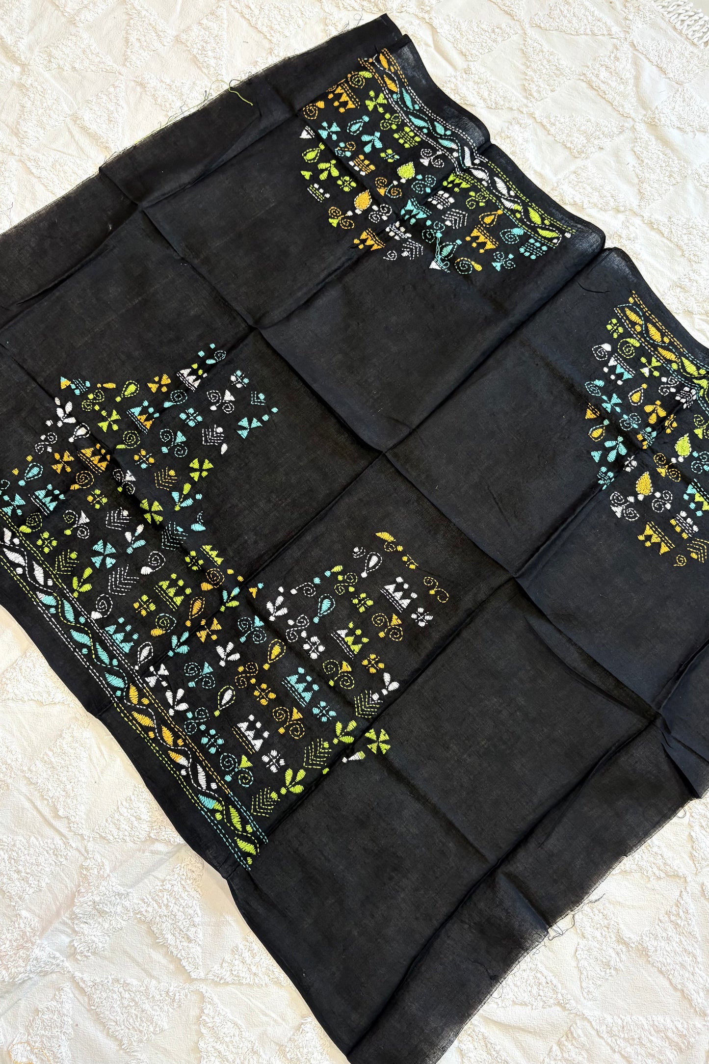 Cotton Kantha Work Blouse Piece- Code 22