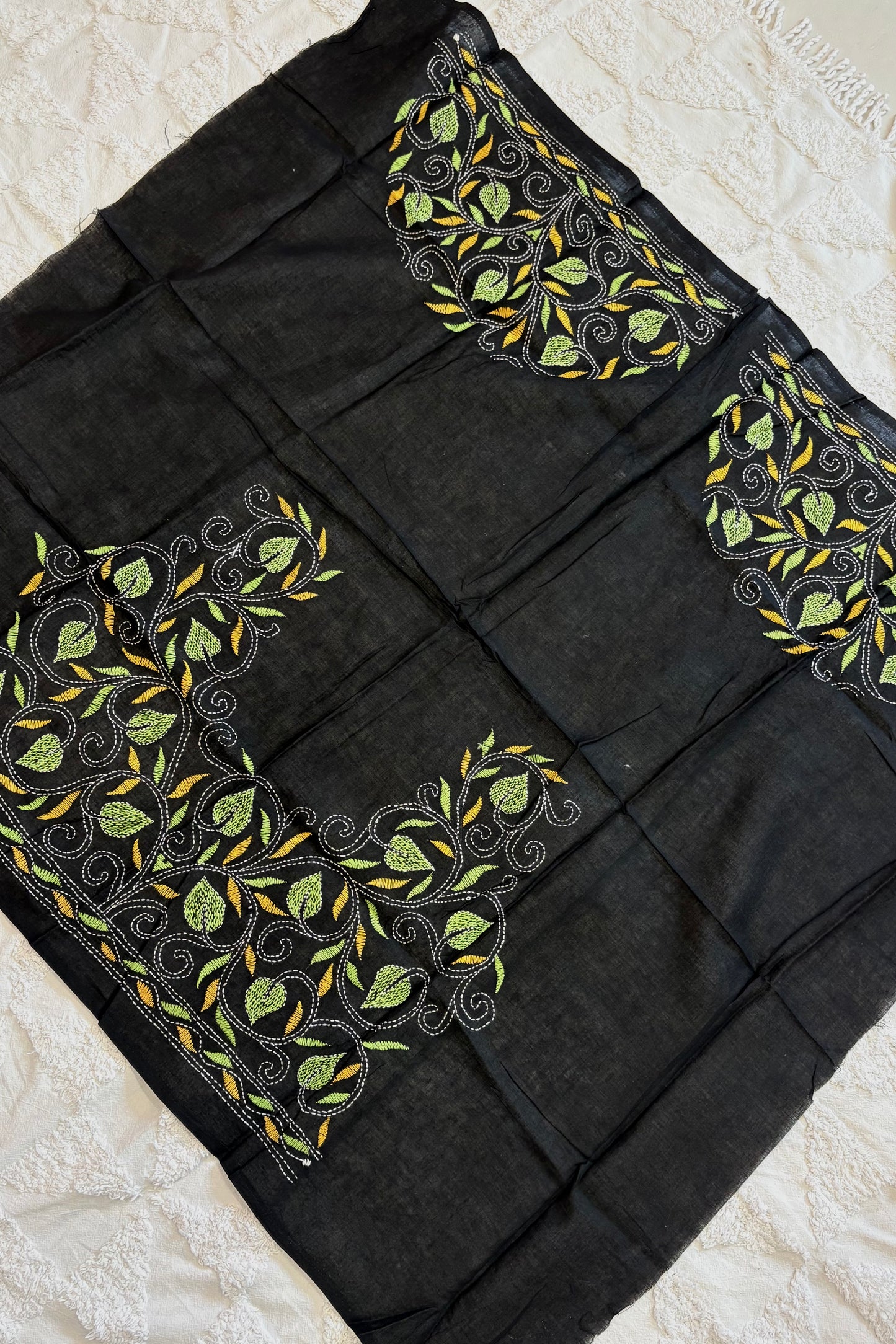 Cotton Kantha Work Blouse Piece- Code 26