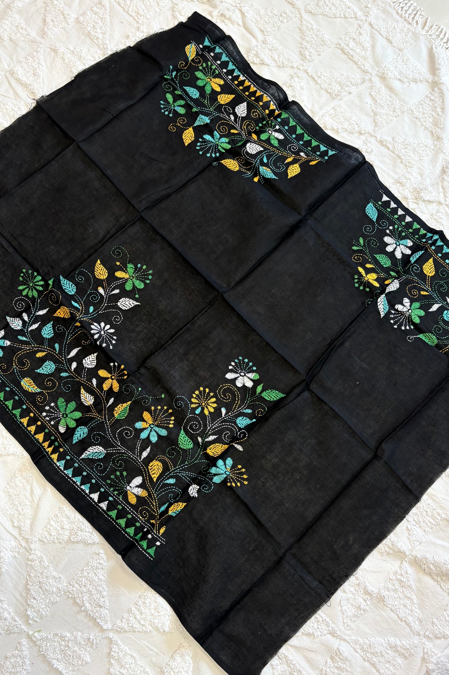 Cotton Kantha Work Blouse Piece- Code 24