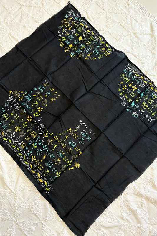 Cotton Kantha Work Blouse Piece- Code 25