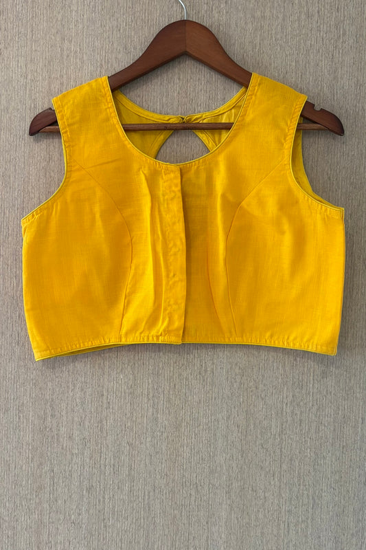 Sleeveless Yellow Cotton Blouse