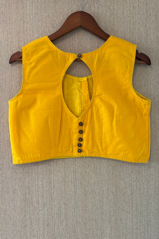 Sleeveless Yellow Cotton Blouse