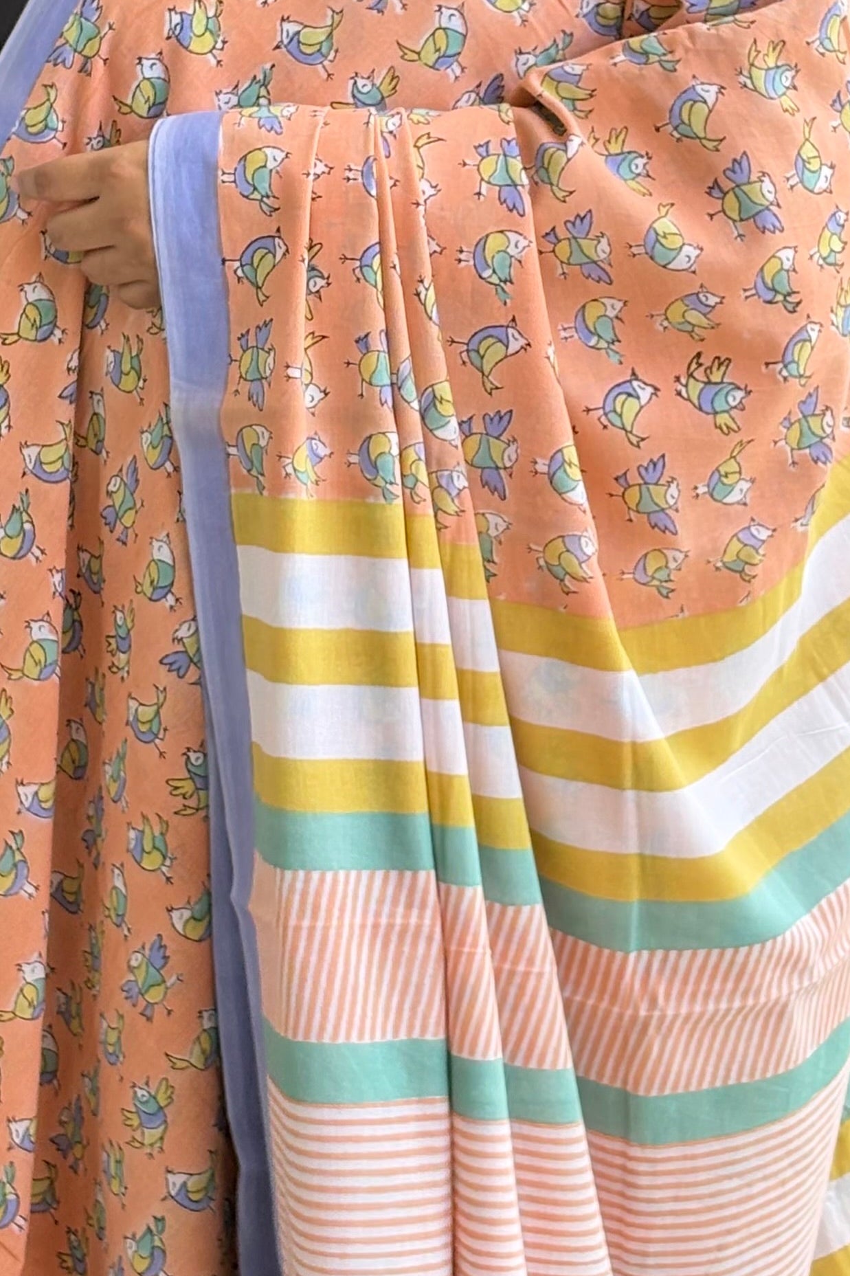 Hand Block Print Pure Cotton Saree