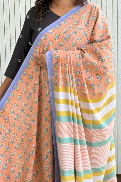 Hand Block Print Pure Cotton Saree
