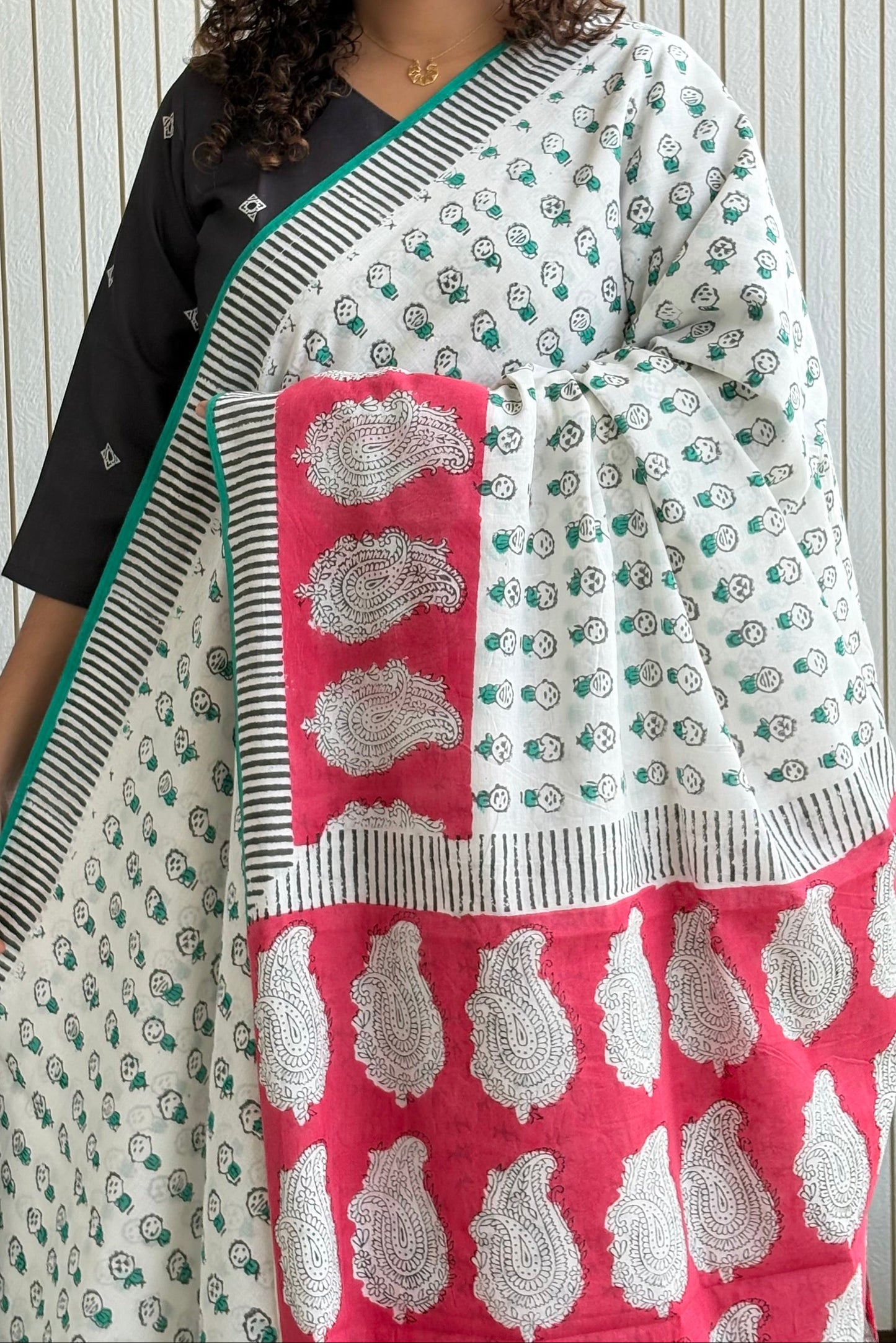 Hand Block Print Pure Cotton Saree