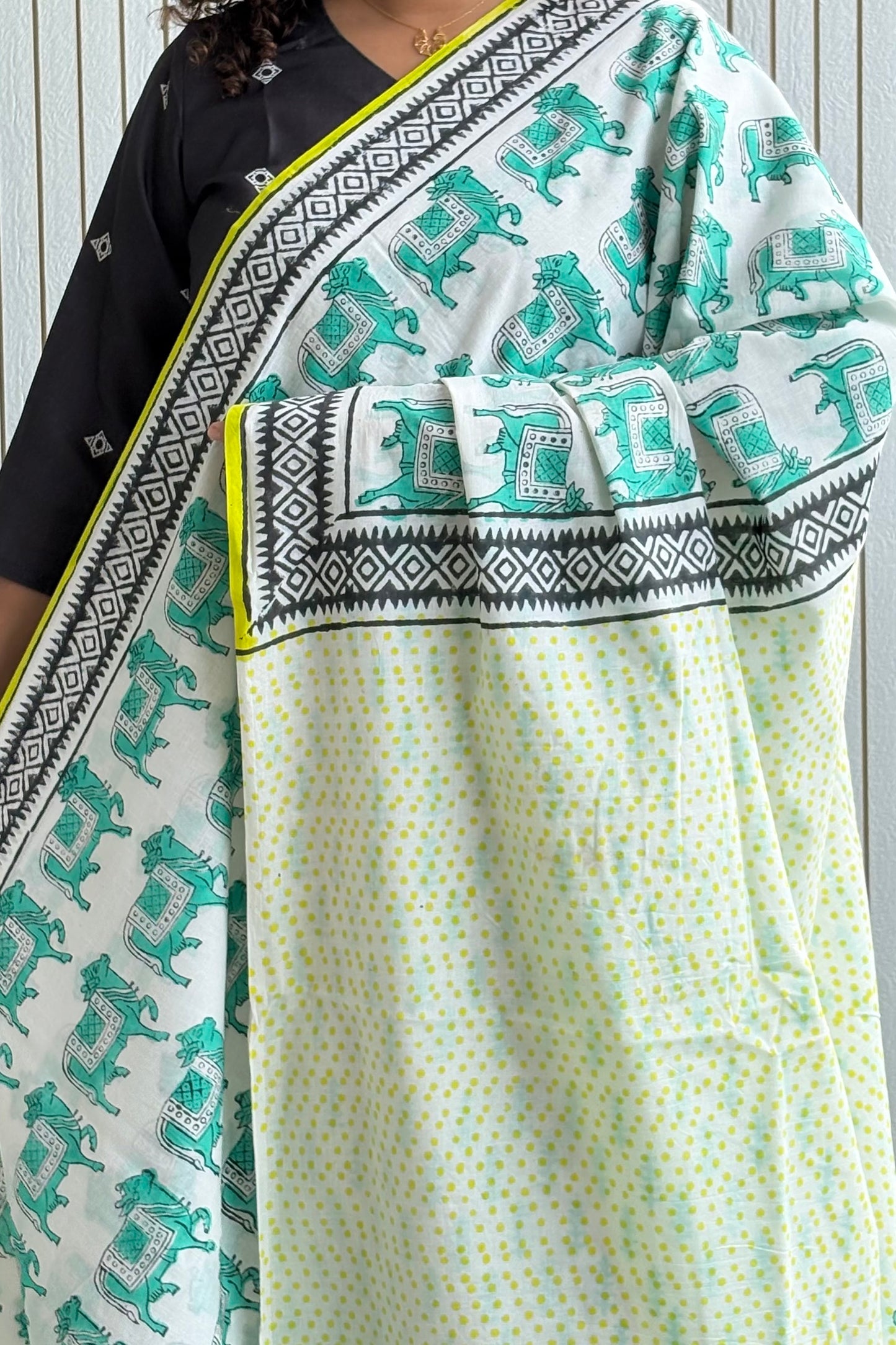 Hand Block Print Pure Cotton Saree
