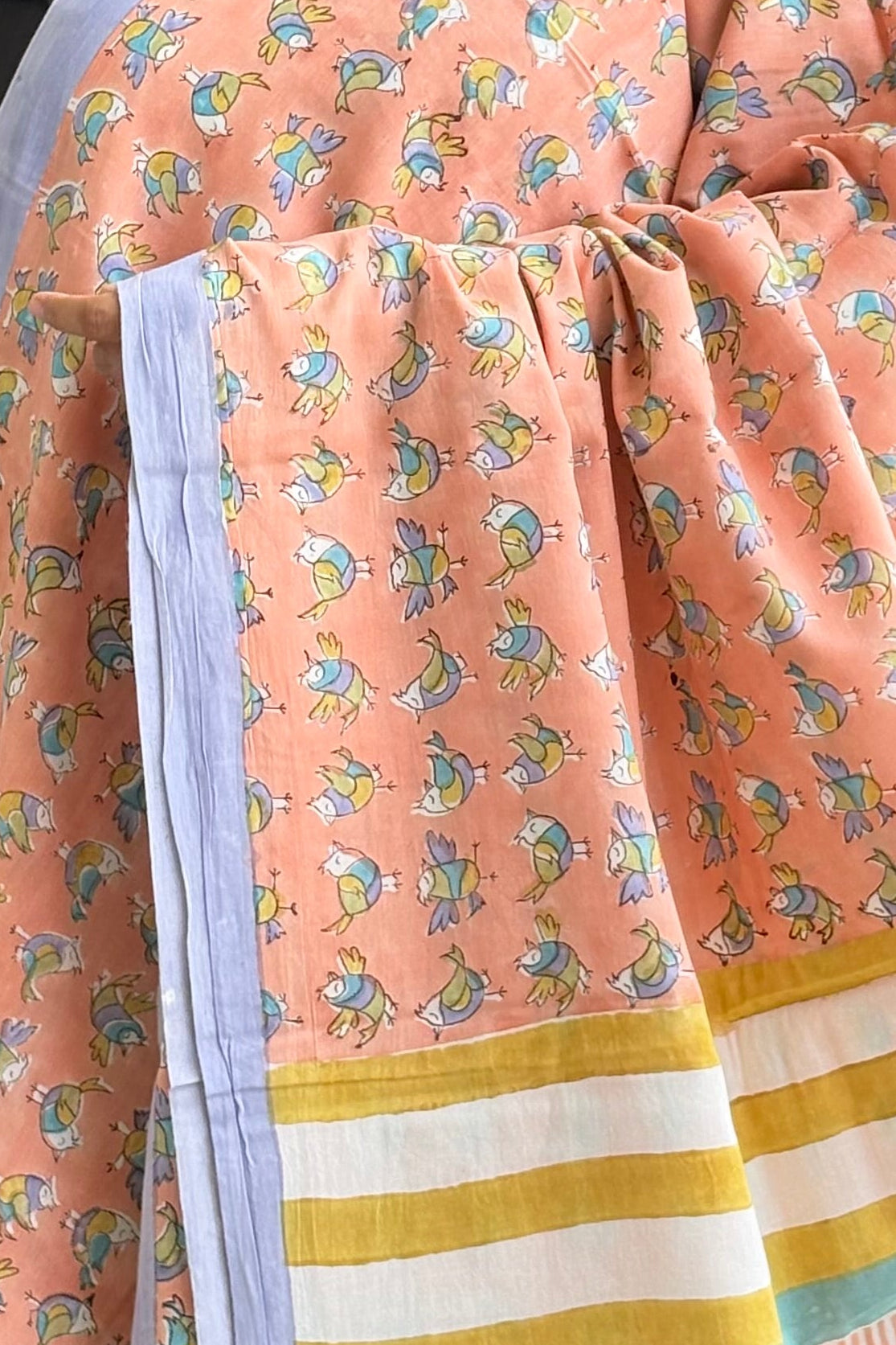 Hand Block Print Pure Cotton Saree