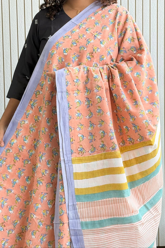 Hand Block Print Pure Cotton Saree