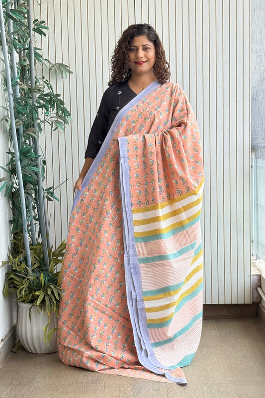 Hand Block Print Pure Cotton Saree