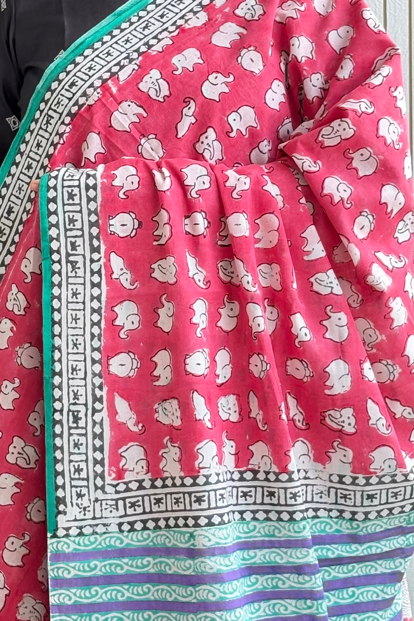 Hand Block Print Pure Cotton Saree