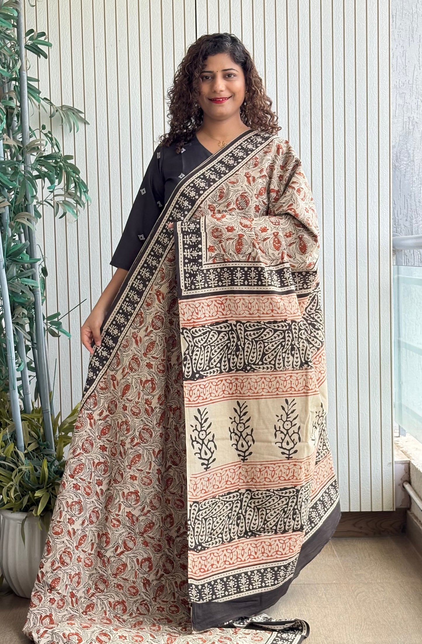 Hand Block Print Pure Cotton Saree