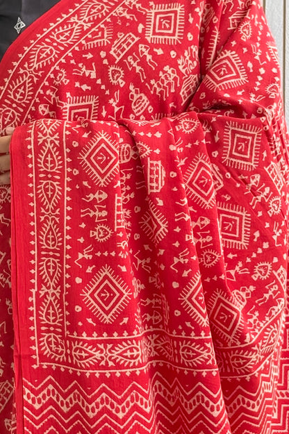 Hand Block Print Pure Cotton Saree