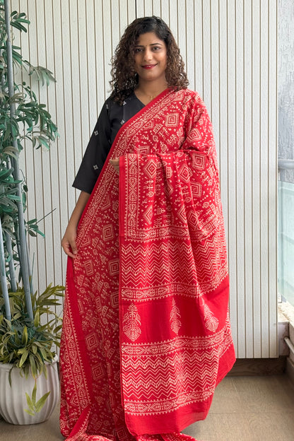 Hand Block Print Pure Cotton Saree