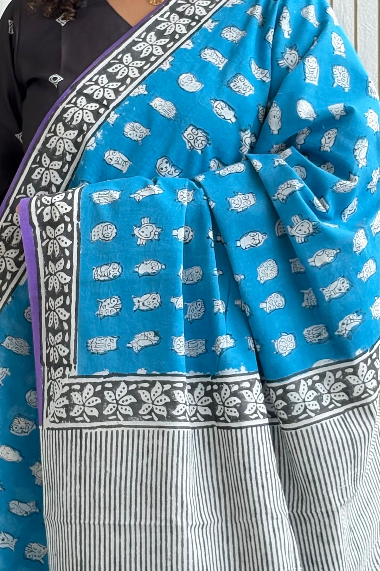Hand Block Print Pure Cotton Saree