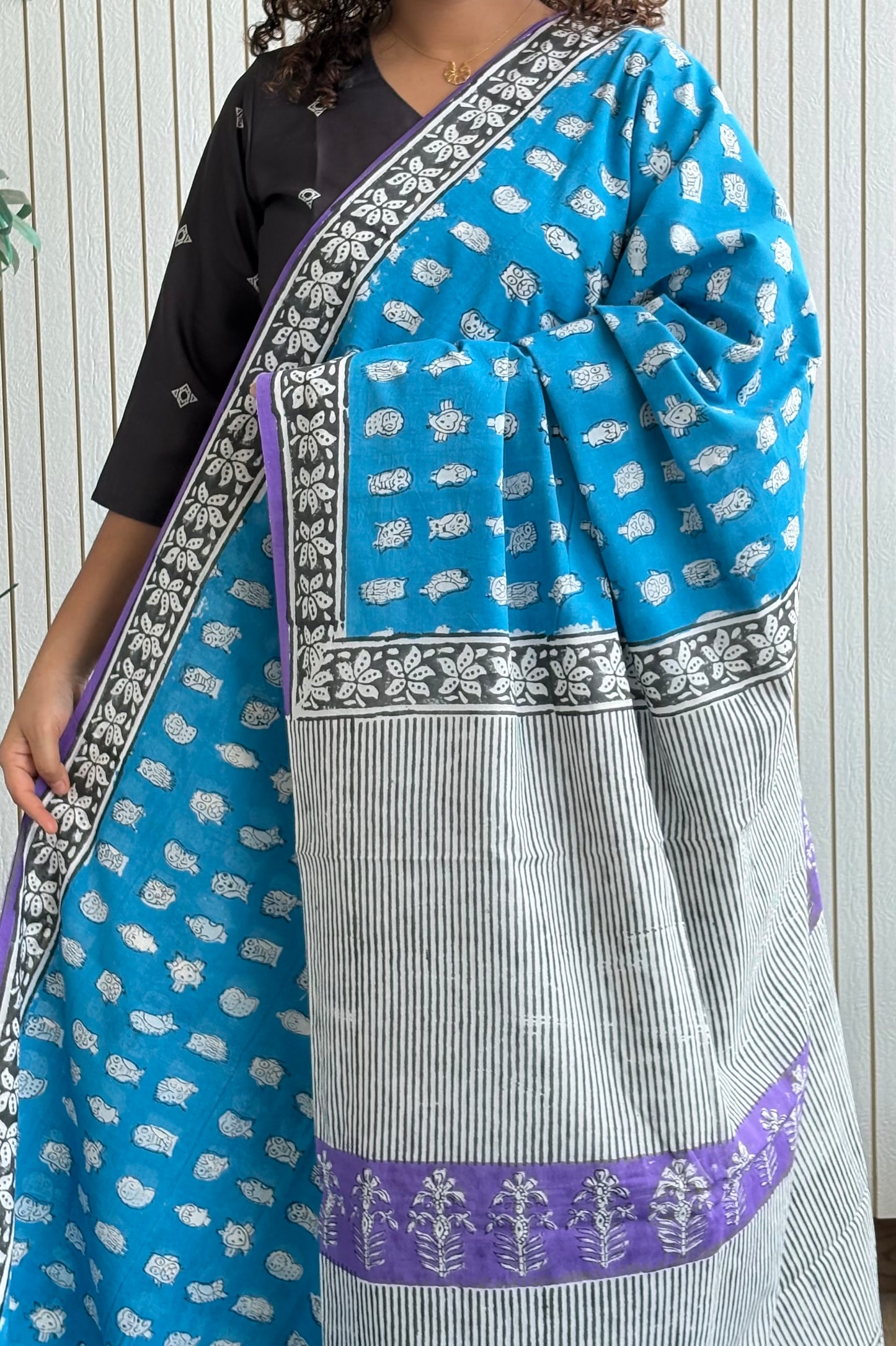 Hand Block Print Pure Cotton Saree