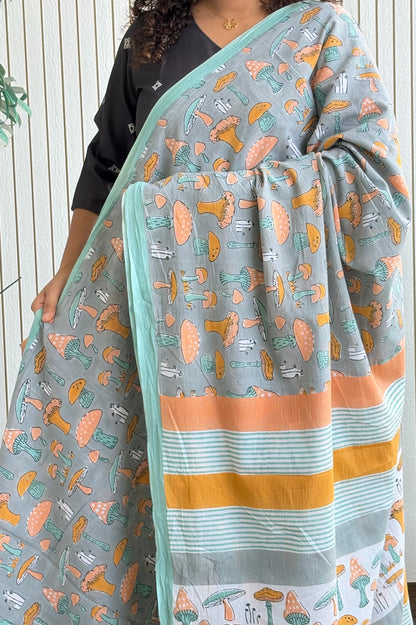 Hand Block Print Pure Cotton Saree