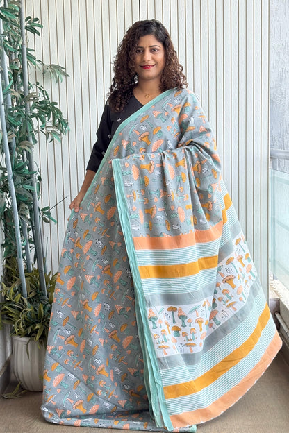Hand Block Print Pure Cotton Saree