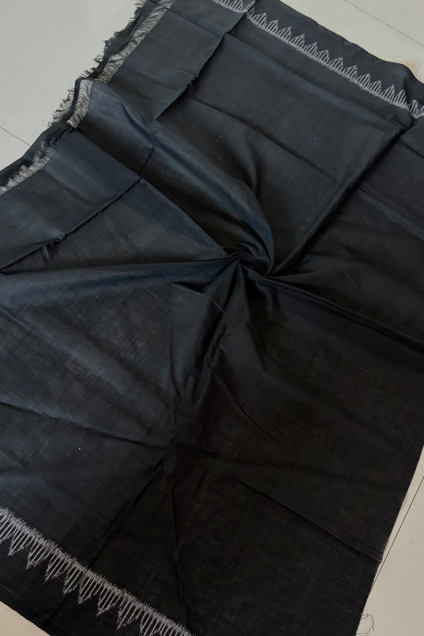 Exclusive Odisha Ikkat Khandua Cotton Saree - Black