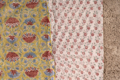 Hand Block Print Kota Doria Saree