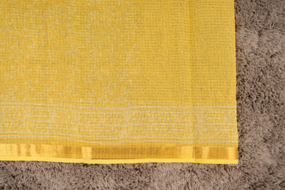 Hand Block Print Kota Doria Saree