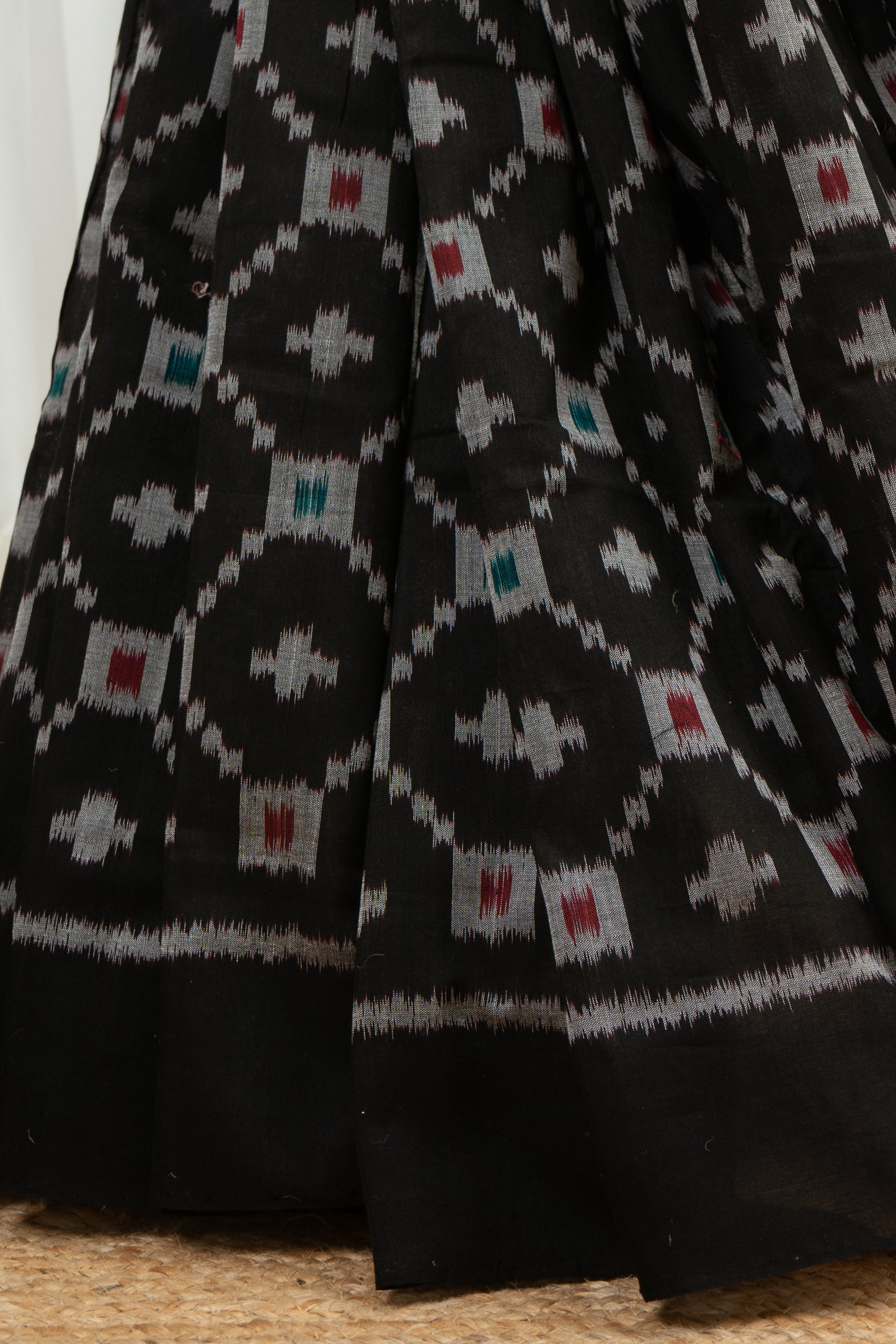 Exclusive Odisha Ikkat Khandua Cotton Saree - Black