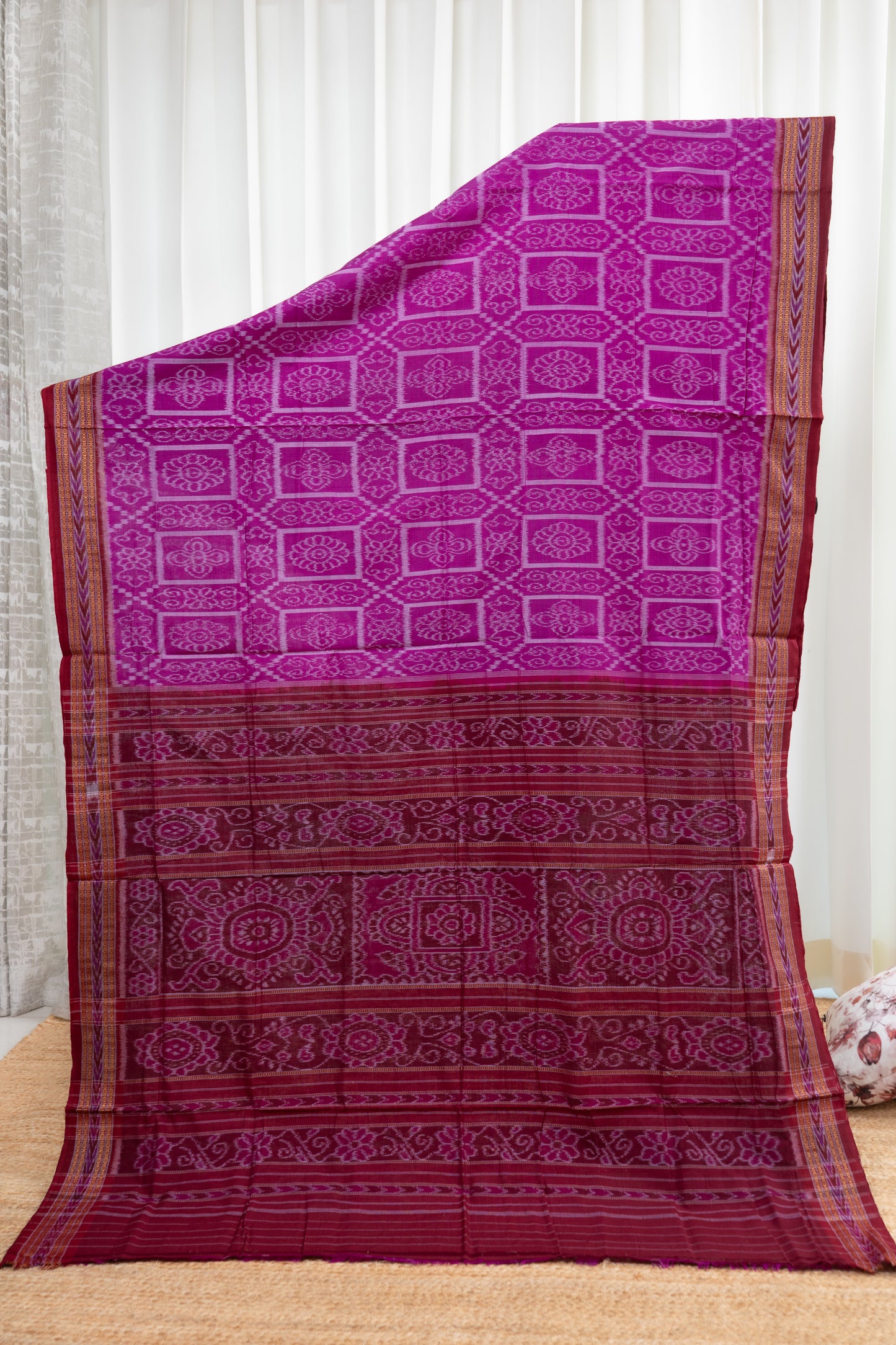 Odisha Ikkat Khandua Cotton Saree- Purple