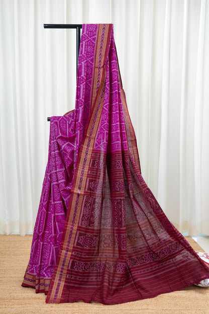 Odisha Ikkat Khandua Cotton Saree- Purple
