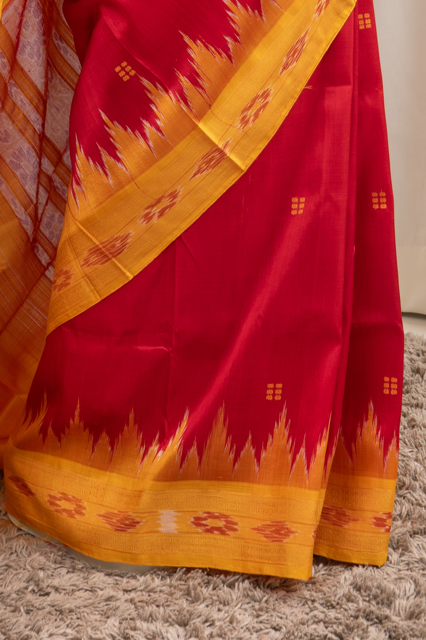 Odisha Ikkat Pure Khandua Silk Saree - Red